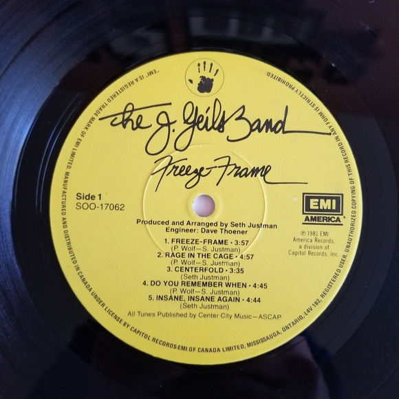 The J. Geils Band Freeze Frame Album Vinyl LP Record ⏺3/$40+Free Shipping🚚 - Picture 5 of 10